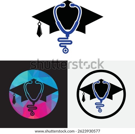 Medical School vector logo design. Medical student icon vector.
