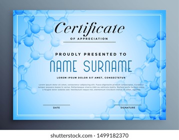 Medical Science Certificate Design With Molecular Structure