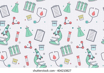 Medical science chemistry vector seamless design