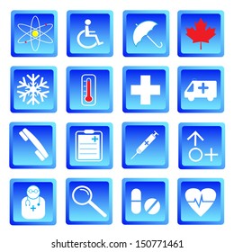 Medical and science   icon set.Used as a button for web . Vector illustration