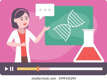 Medical science lectures Concept,  Human Gentics and Pathology Vector Icon Design, Online video Training Symbol, E-Learning Sign, Virtual courses or Digital Academy Stock illustration