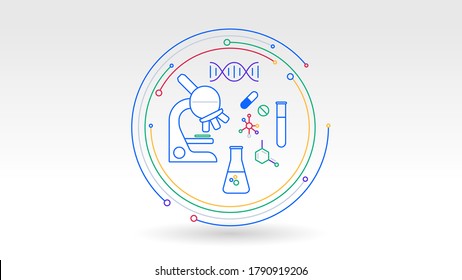 Medical science vaccine research laboratory health care icon background