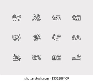 Medical Sciences Icons Set. Angiology And Medical Sciences Icons With Sexual Health, Emergency Medicine And Transplantation Medicine. Set Of Approve For Web App Logo UI Design.