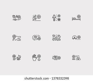 Medical Sciences Icons Set. Hepatology And Medical Sciences Icons With Gastroenterology, Obstetrics And Internal Medicine. Set Of Donor For Web App Logo UI Design.