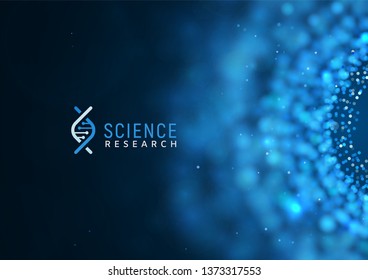 Medical or scientific research vector background template. Science abstract web banner with blur effect