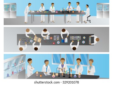 Medical Scientists, Laboratory Research, Different View Set - Vector Illustration, Graphic Design Editable For Your Design
