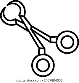 medical scissor Outline vector illustration icon