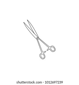medical scissors icon. Medecine Element for mobile concept and web apps. Thin line  icon for website design and development, app development. Premium icon on white background