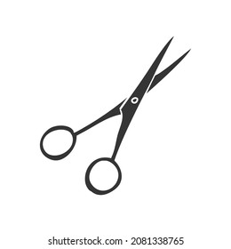 Medical Scissors Icon Silhouette Illustration. Operation Instrument Vector Graphic Pictogram Symbol Clip Art. Doodle Sketch Black Sign.