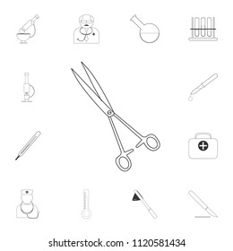 Medical scissors icon. Simple element illustration. Medical scissors symbol design from Medical collection set. Can be used for web and mobile on white background