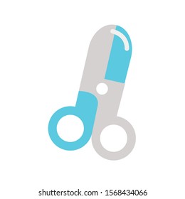 medical scissors tool flat style icon vector illustration design