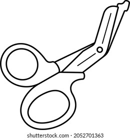 Medical scissors. Vector outline illustration.