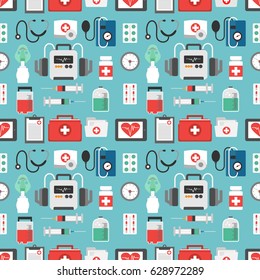 Medical seamless design flat .Vector illustration