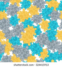 Medical seamless pattern with abstract viruses and microbes.