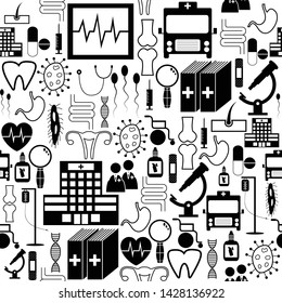 medical seamless pattern background icon.