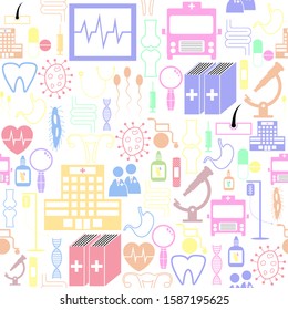 medical seamless pattern background icon.