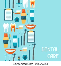 Medical seamless pattern with dental equipment icons.