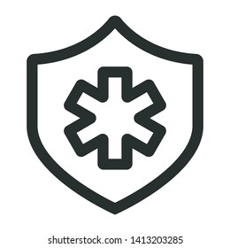 medical security - minimal line web icon. simple vector illustration. concept for infographic, website or app.