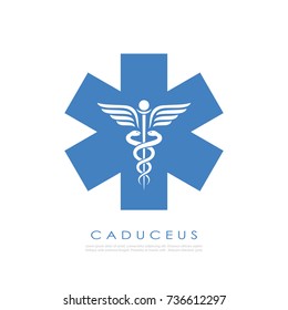 Medical service abstract vector logo illustration isolated on white background