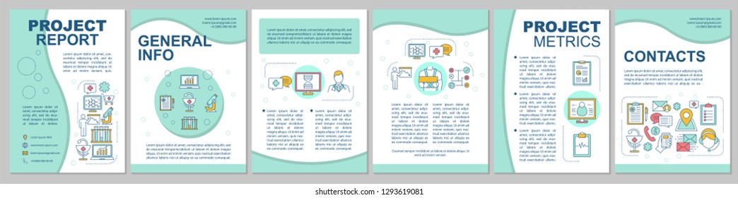 Medical service brochure template. Flyer, booklet, leaflet print design with linear illustrations. Medicine and healthcare. Vector page layouts for magazines, project reports, advertising posters