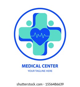 Medical Service Center Logo Vector Illustration Design in Withe Background