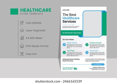 Medical Service flyer and poster template design