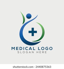 Logotipo vectorial médico, de servicios, de atención médica