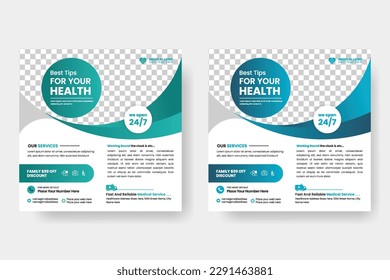 Medical service and medical healthcare social media post banner or post design template