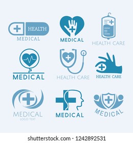 Medical service logos vector set