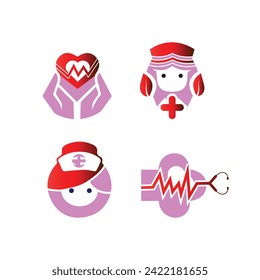  medical service logos vector set colorful medical icon symbol for element design with several variations