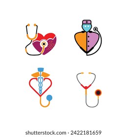  medical service logos vector set colorful medical icon symbol for element design with several variations