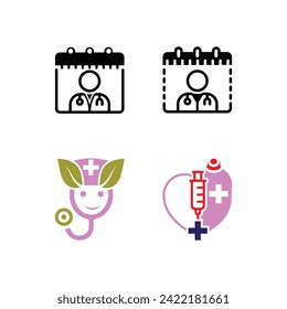  medical service logos vector set colorful medical icon symbol for element design with several variations
