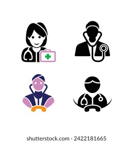  medical service logos vector set colorful medical icon symbol for element design with several variations