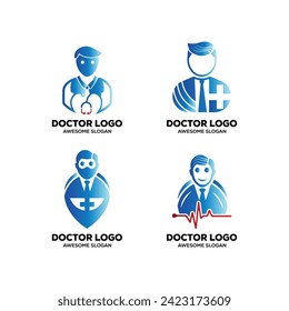  medical service logos vector set colorful medical icon symbol for element design with several variations