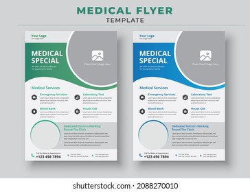 Medical Service poster, Healthcare Medical Flyer, Modern Medical Flyer Template Design, medical poster.