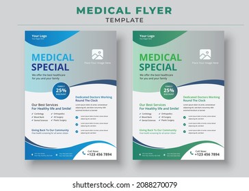 Medical Service poster, Healthcare Medical Flyer, Modern Medical Flyer Template Design, medical poster.