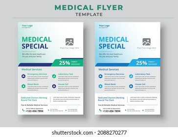 Medical Service poster, Healthcare Medical Flyer, Modern Medical Flyer Template Design, medical poster.