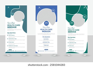 Medical service roll up banner template