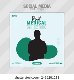 Medical service social media post design vector premium 