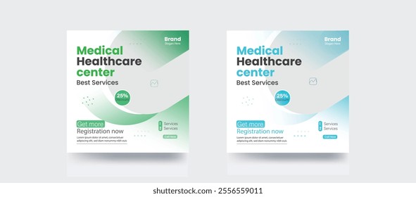 Medical service social media post banner new design post template