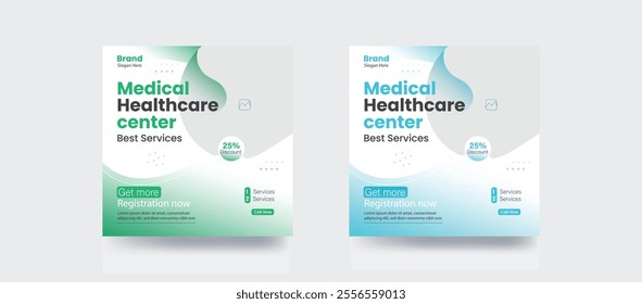 Medical service social media post banner new design post template