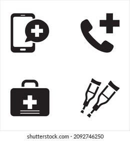 Medical Services Black Icon Set 1