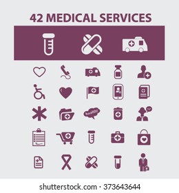 medical services, consulting, consultant, doctor, coach, therapist icons, signs
