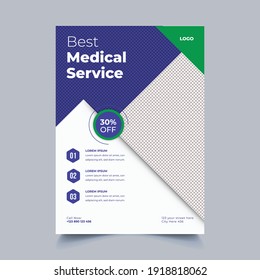 Medical Services Corona Virus Vaccine Flyer A4 Size Editable Brochure Template Cover Design