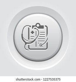 Medical Services Flat Icon Design. Clipboard with Stethoscope. Medical Services