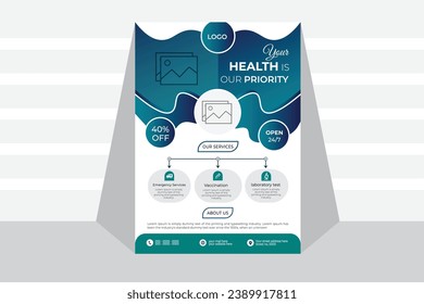 Plantilla de diseño de folleto de servicios médicos 