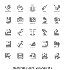 Medical Services icon pack for your website, mobile, presentation, and logo design. Medical Services icon outline design. Vector graphics illustration and editable stroke.