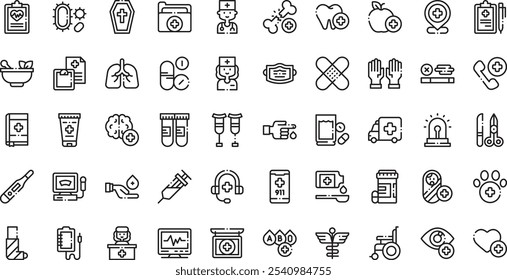 Iconos de servicios médicos Colección de iconos vectoriales de alta calidad con trazo editable. Ideal para Profesional y Proyectos Creativos.