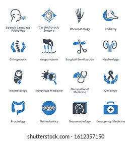 Medical Services & Specialties Icons Set 4 - Blue Series