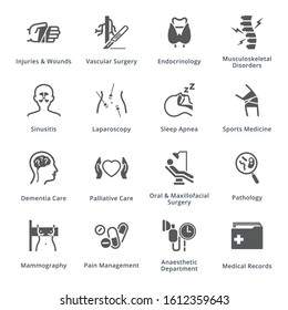 Medical Services & Specialties Icons Set 5 - Black Series